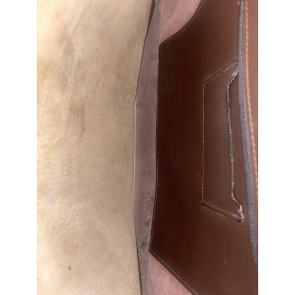 SACOCHE INTERNATIONAL BROWN LEATHER MESSENGER LAPTOP BAG BRIEFCASE - Picture 14 of 16